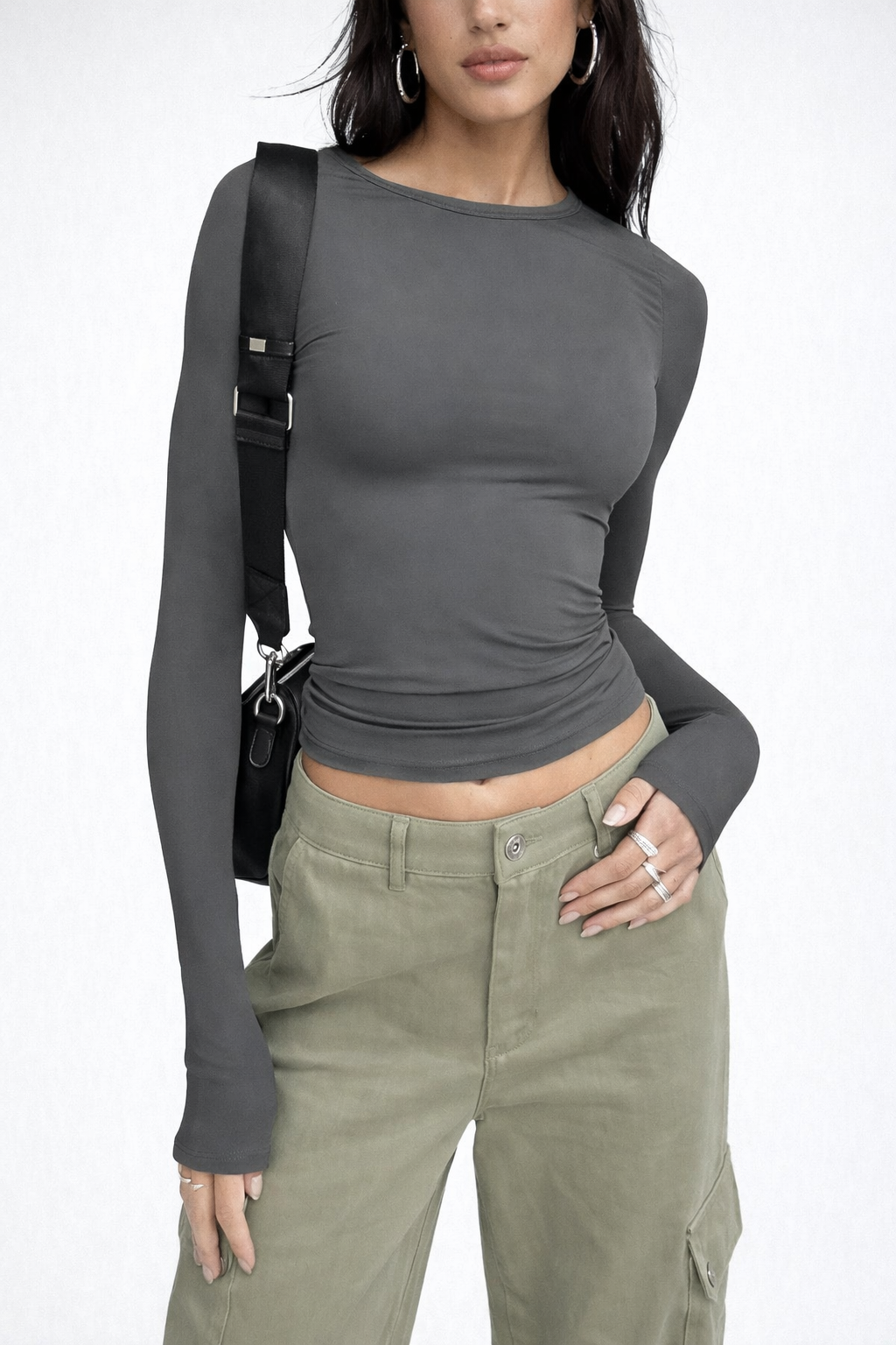 Elegant Cropped Long Sleeve Top