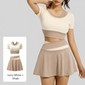 Peach Colorblock 2-in-1 Short Sleeve Top & Peach Colorblock Skirt