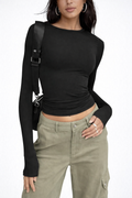 Elegant Cropped Long Sleeve Top